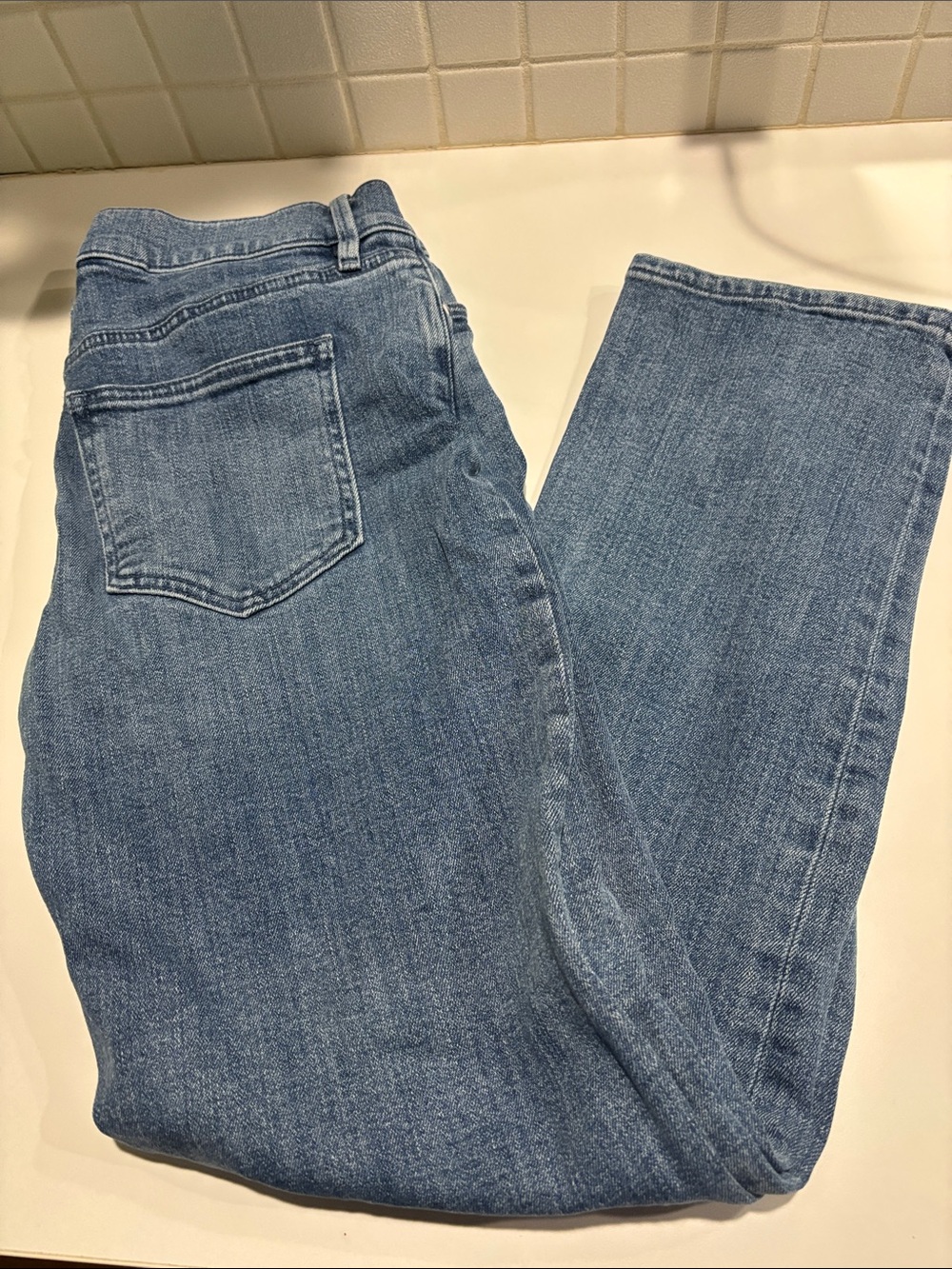 Ann Taylor Factory Medium Blue Straight-Leg Jeans